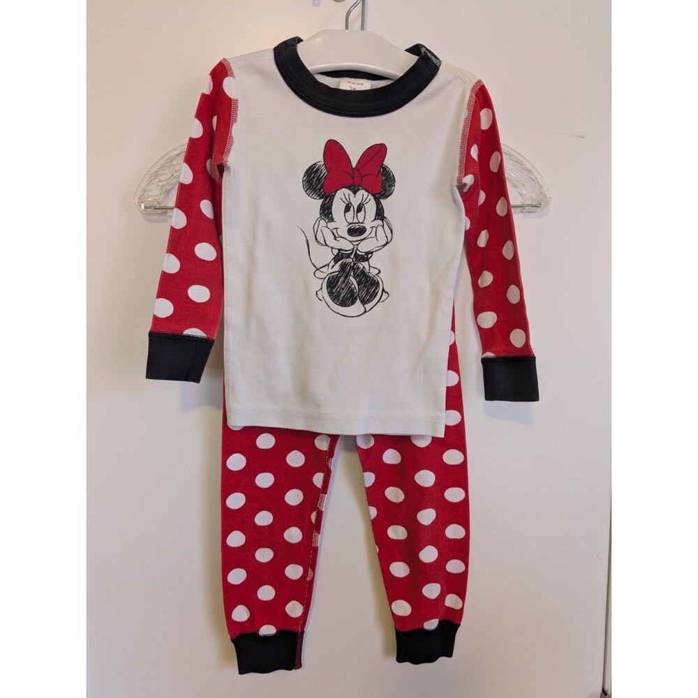 Hanna Andersson Minnie Mouse Pajamas PJs 90 cm Size 3T Polka Dot Disney Organic